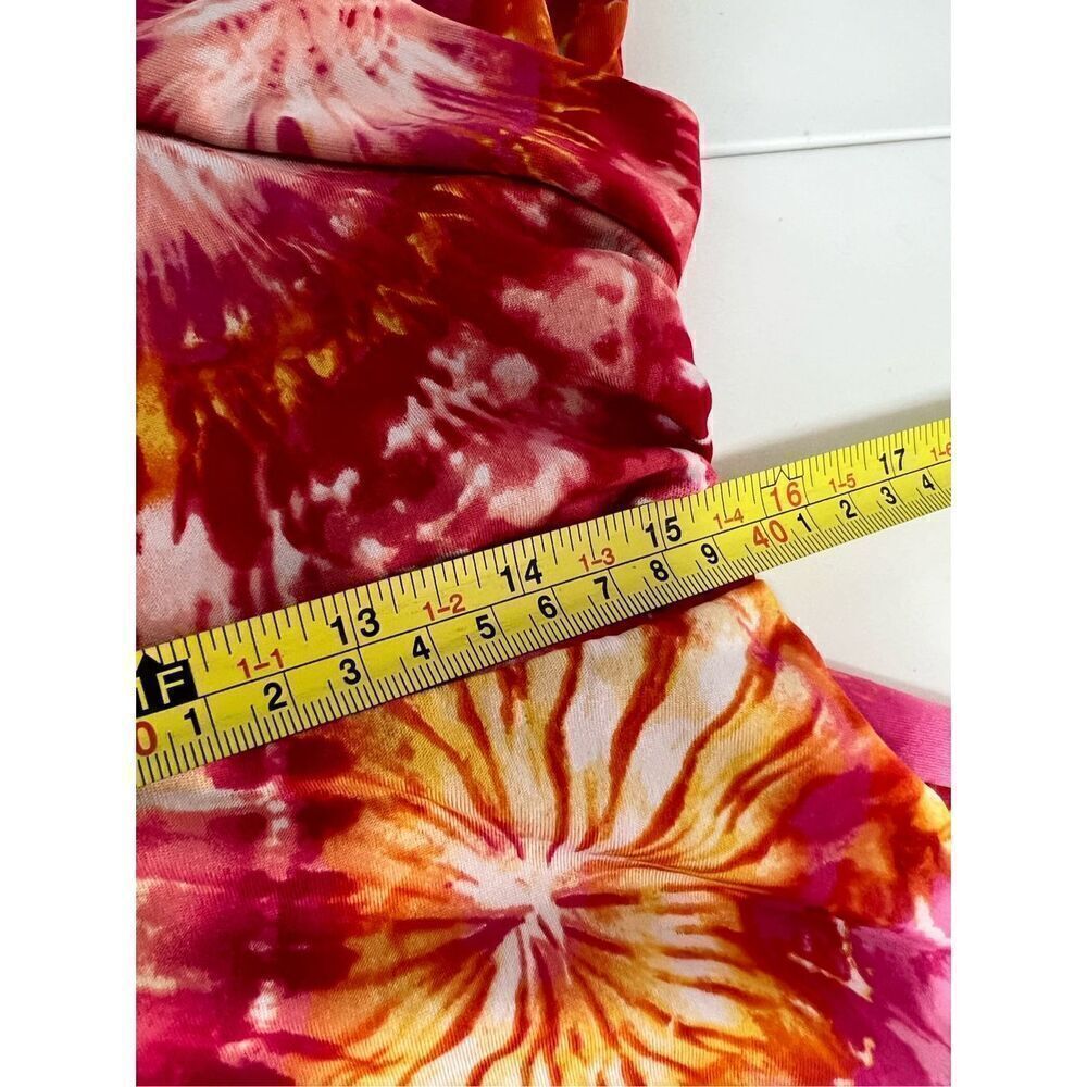 Floral Print Tie Dye Dress midi Vneck Approximately Size M - Picture 11 of 16